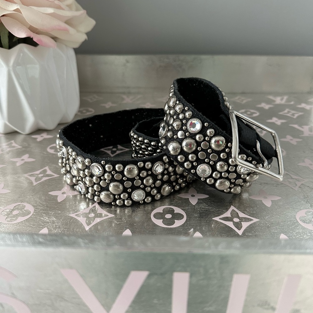 Vintage Silver Studded Crystal Belt